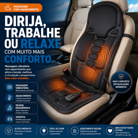 Almofada de Massagem Portátil Com Aquecimento